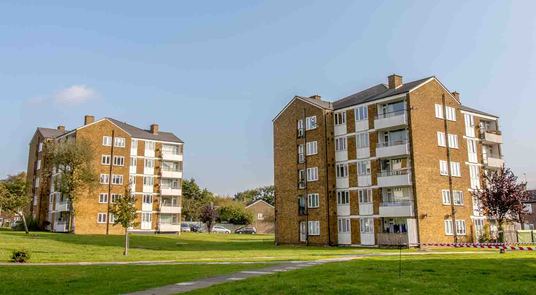 Two buildings in the Kidbrooke estate